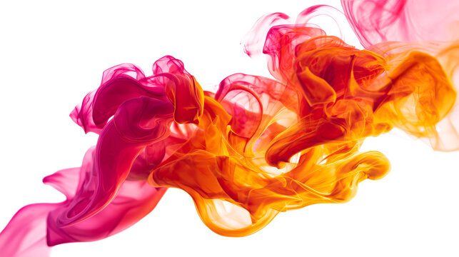 Abstract swirling crimson and gold liquid forms