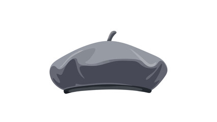 Obraz premium A gray beret with a small stem on top