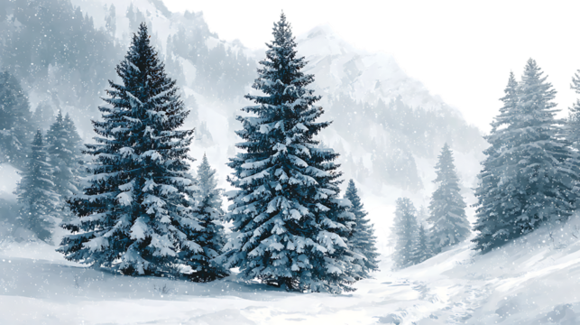 christmas tree in snow