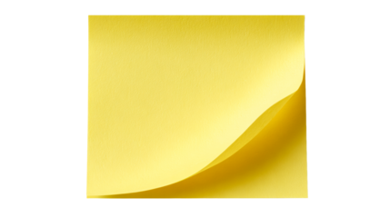 Yellow Paper Square with Curved Corner and Subtle Texture