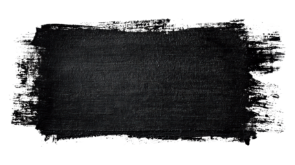 Textured black paint stroke across white background