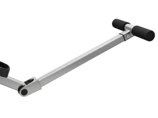 Close-up of a rowing machine handle for gym fitness workouts on a transparent background