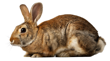 Brown rabbit sitting in studio isolation