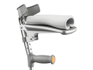 Modern forearm crutch for mobility and rehabilitation on a transparent background