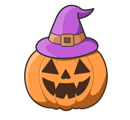 halloween pumpkin with hat