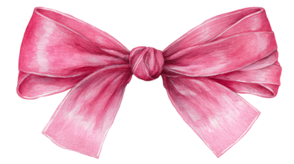 Pink Ribbon Decoration Isolated on White Background