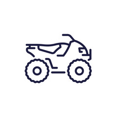 quad bike line icon, all terrain vehicle, ATV vector pictogram