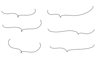 Fototapeta premium Hand Drawn Curly Bracket Talk Bubbles Set. Monochrome Doodle Vector Outline Collection.