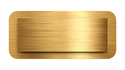 Brushed Metallic Gold Plaque With Recessed Rectangular Panel