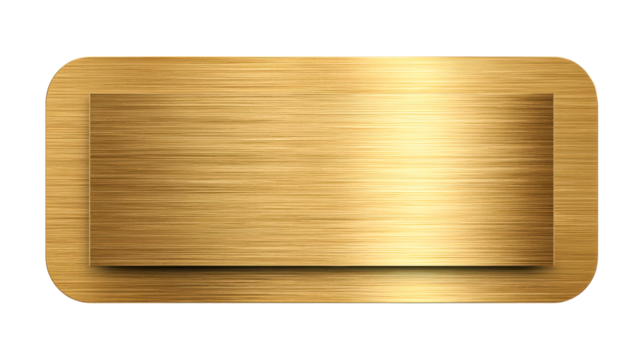 Brushed Metallic Gold Plaque With Recessed Rectangular Panel