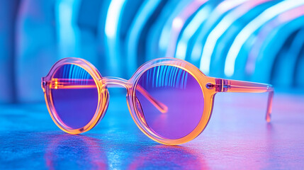 Get the retro look with these stylish round sunglasses, perfect for a vibrant summer getaway or creating a cool modern aesthetic for your brand