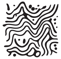 Abstract Black and White Wavy Lines and Dots Pattern Vector Background for Modern Designs Posters Prints and Social Media Graphics