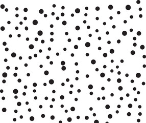 Random scattered dots circles vector seamless pattern abstract geometric monochrome repeatable motif for fabric wrapping paper background backdrop surface design