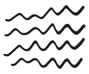 Hand Drawn Wavy Lines Vector Illustration Isolated on White Background Abstract Design Element for Prints Web Banners Posters Stickers Cards Textile Designs and More