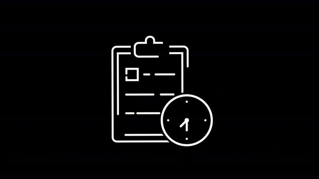 Vector Icon of Clipboard Checklist with Timer for Productivity