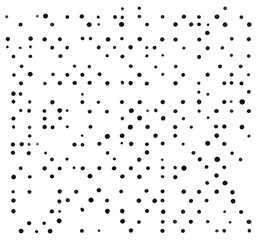 Abstract Random Size Polka Dots Seamless Pattern Vector Background Monochrome Black and White Minimalist Design for Fabric Textile Wrapping Paper Wallpaper Cover Stationery Packaging and Decoration