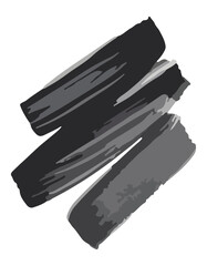 Three Grey Abstract Brush Strokes Isolated on a White Background Vector Illustration for Design Element Banner Background Wallpaper Texture Poster Card and Decoration Graphic Design Projects