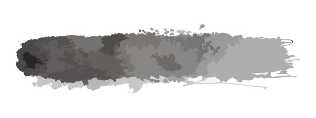 Abstract grey watercolor brush stroke isolated on white background vector illustration for banner poster card and textile design