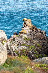 View of the cliffs around Pointe du Millier, in Finist&egrave;re, Brittany, France.