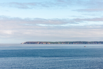 The Pointe du Raz, seen from Pointe du Millier near the village of Beuzec-Cap-Sizun, in Finist&egrave;re, Brittany, France.