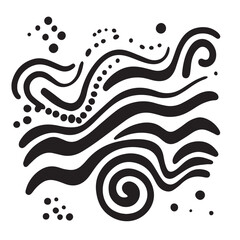 Abstract Black and White Wavy Lines and Dots Vector Illustration Background for Modern Design Prints Posters Social Media Graphics Banners and Website Decoration