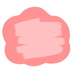 A soft pink abstract paint stroke with smooth edges on a white background, giving an artistic and minimalistic feel.