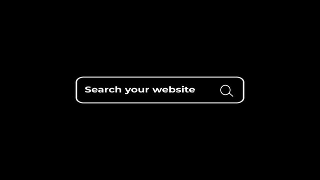 word search your website animation on black screen