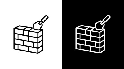 Brick Wall  White Icon Set Design