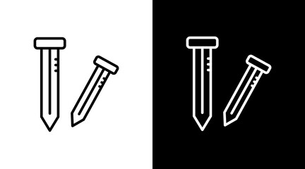 Nail  White Icon Set Design