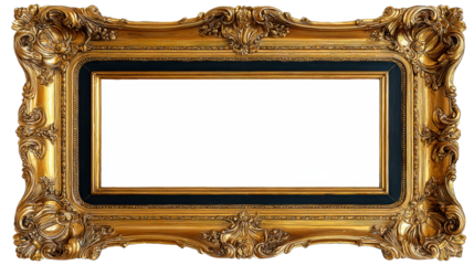 Ornate Gold Ornate Frame with Black Inner Border