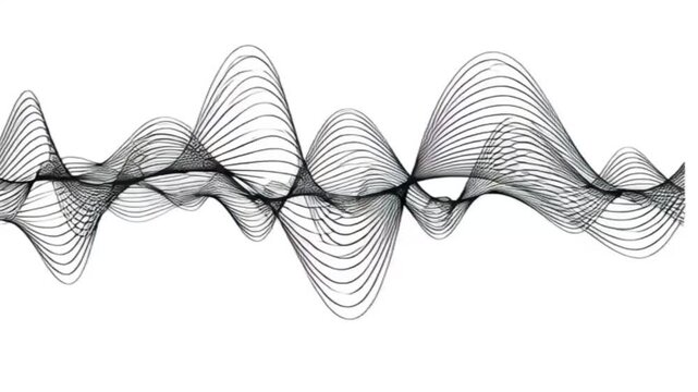 Abstract fractal wave design illustration with blue lines, motion, and light concept for a dynamic technology vector background