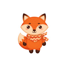 Cute Fox Cartoon Character Illustration