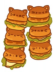 Stacked Cute Hamburger Illustration