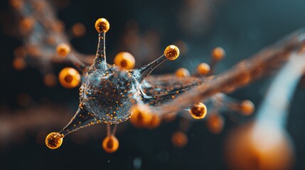 Abstract visualization of a complex molecular structure, scientific concept