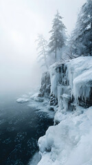 Captivating Icy Winter Lanscapes: Images of Snow, Frst, and Frozen Beauty in Srene Cold Weather Settings