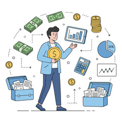 Financial Management vector illustration