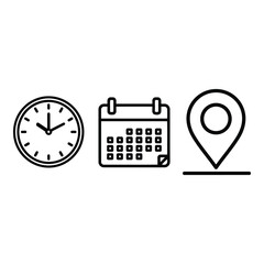 Appointment schedule time date location icons