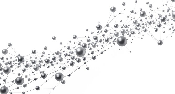 Global data network of connected spheres on a clean background