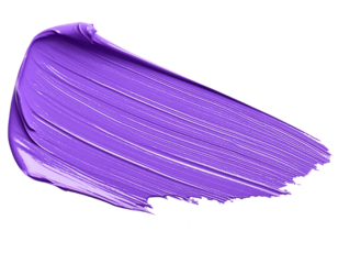 textured abstract lilac color paint stroke isolated on transparent background, png