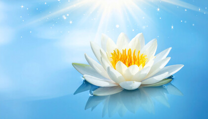 White Lotus Flower in Water