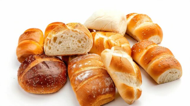 A delightful assortment of freshly baked breads, perfect for any table setting or mealtime.
