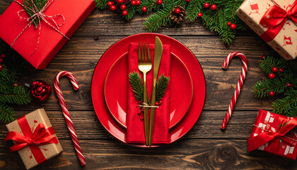Festive Christmas Table Setting
