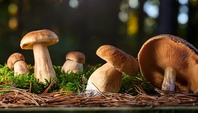 forest organic edible mushrooms food photo rustic style - Powered by Adobe