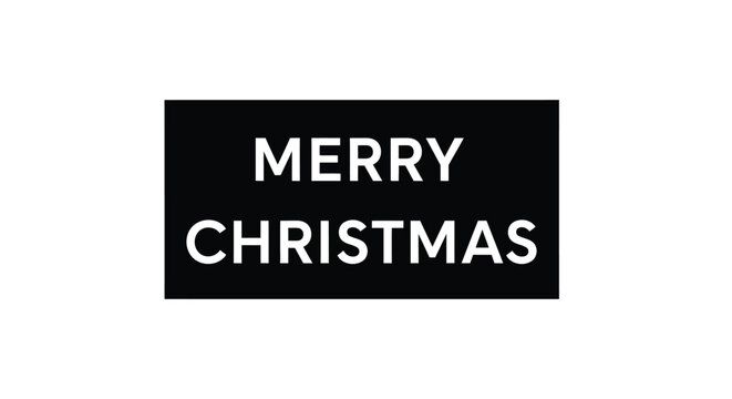Simple and elegant black and white text graphic with the words merry christmas in bold white font