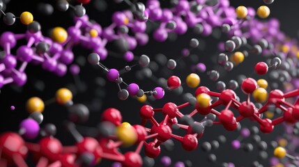 Molecular Model of Dna Structure with Colorful Atoms and Bonds in Scientific Illustration
