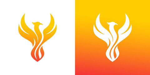 phoenix logo vector. fire bird phoenix logo design, falcon, eagle, hawk and wing vector icon