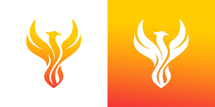 phoenix logo vector. fire bird phoenix logo design, falcon, eagle, hawk and wing vector icon