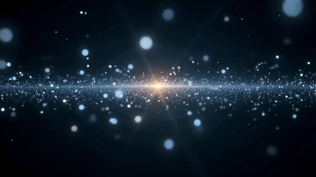 Stunning abstract bright particles drifting through space creating a cinematic 4K motion loop, perfect for modern presentations and futuristic visuals