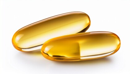omega 3 fish oil capsule isolated on a white background