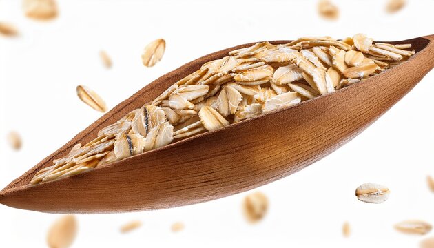 oatmeal floating in air intricate textures and patterns isolated on a white background